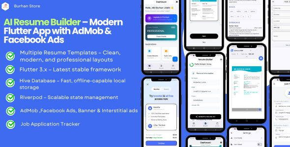 Smart Resume Creator & Job Application Tracker – Built with Flutter